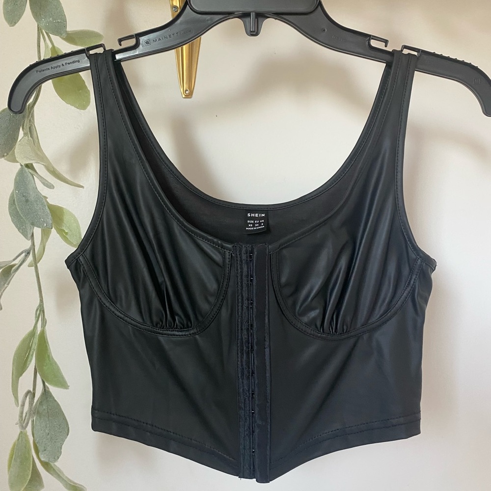 Fo leather “corset” top